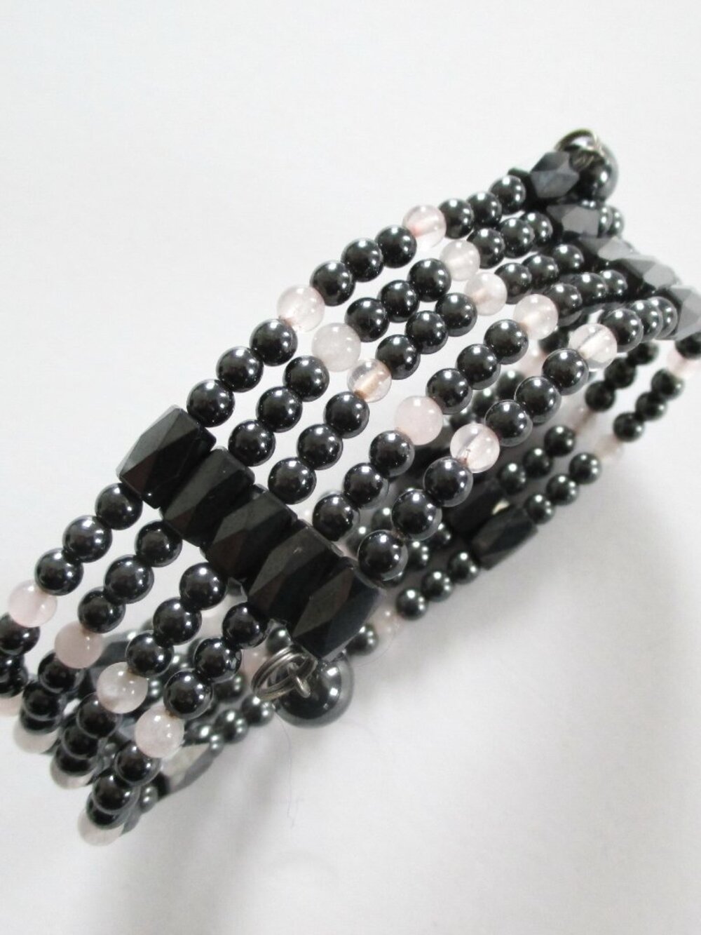 Hematite & Rose Quartz Bead Wrap Bracelet